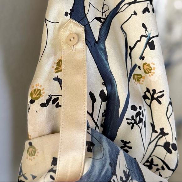 SOFT SURROUNDINGS VTG NEW M Kyoto 100% Silk Tunic • Cherry Blossom Tree Japan - Picture 5 of 15